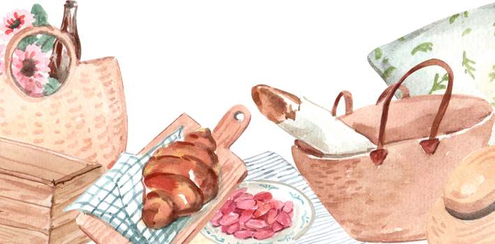 Picnic Watercolor Illustration