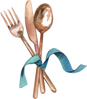 Watercolor Utensil Illustration 
