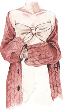 Woman in outfit watercolor illustration