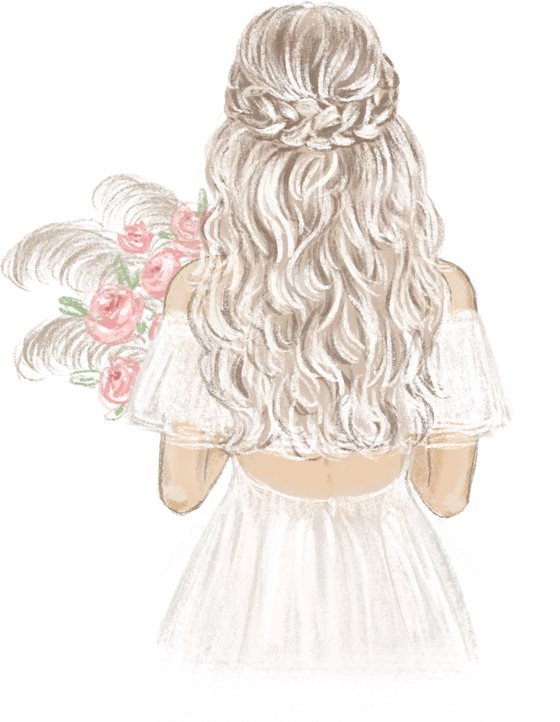 Backview of a Boho Bride