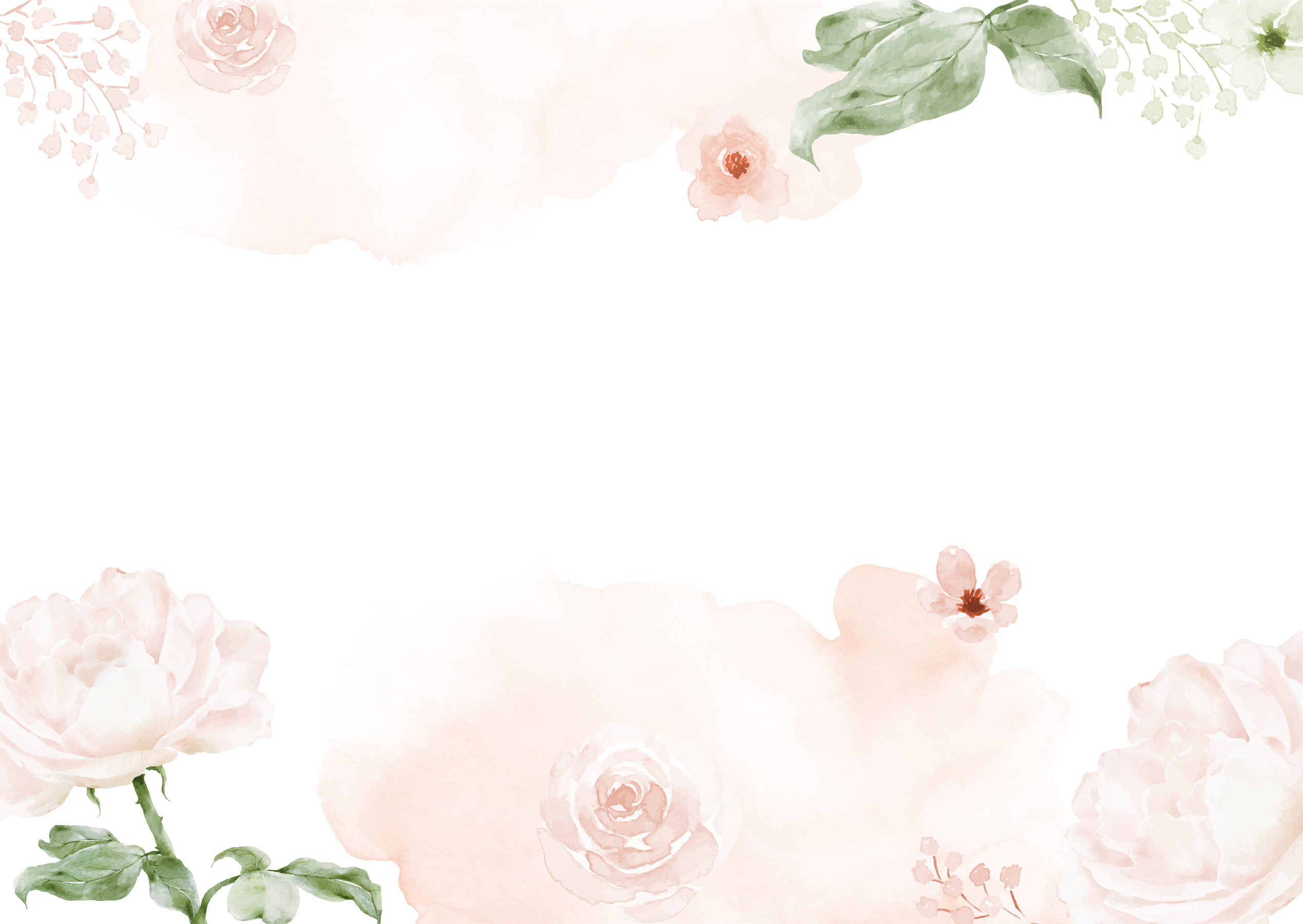 Watercolor Rose Flowers Background