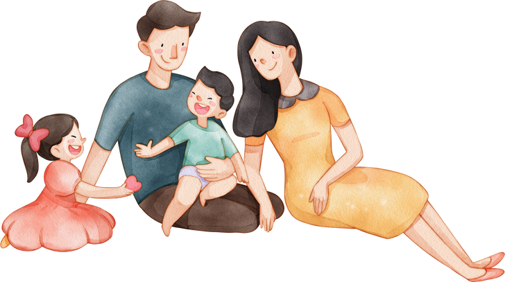 family watercolor